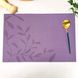 Фіолетова серветки-підкладка двостороння під тарілку з квітами 30х45см (13-Б)