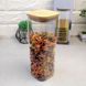 Скляна банка з бамбуковою кришкою для зберігання макаронних виробів 1000 мл Ardesto Fresh