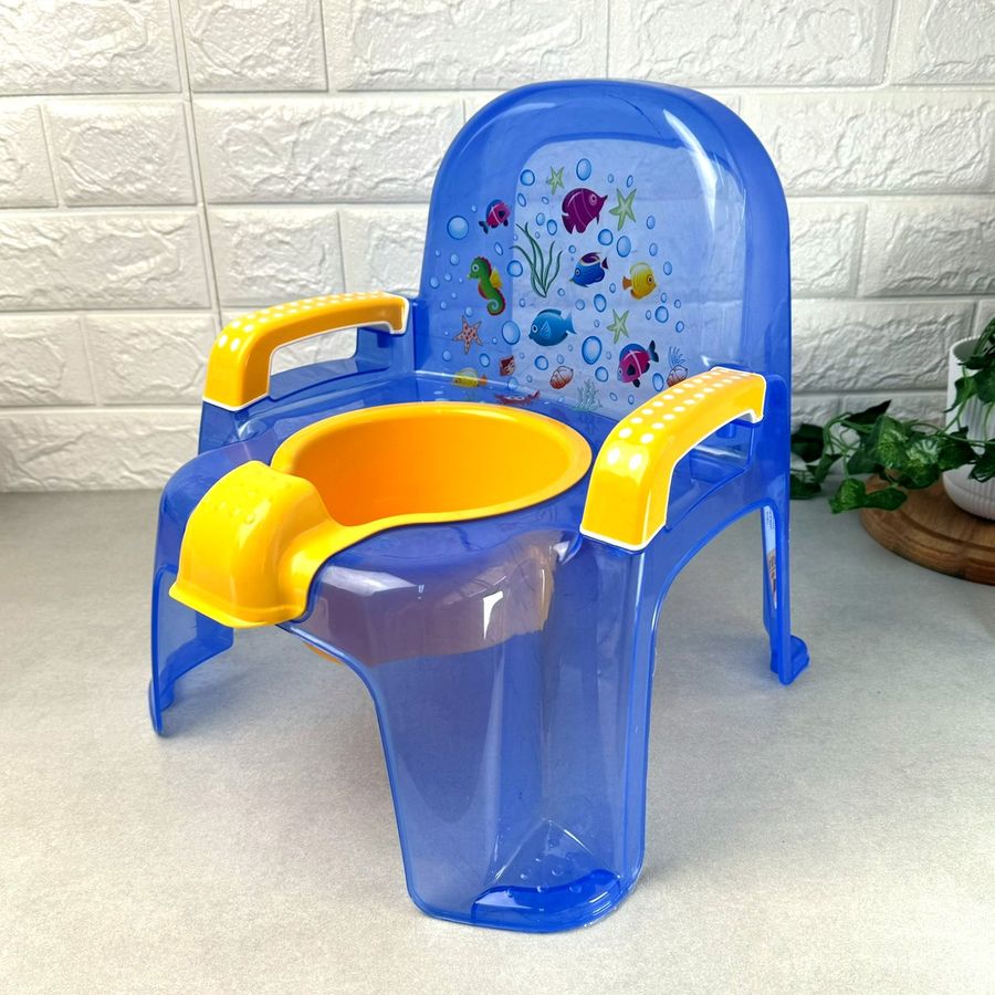 Детский горшок-стульчик Голубой прозрачный "Afacan" CM-135/CM-136-0 Dunya Plastic