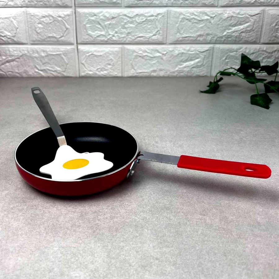 Міні сковорода для яєць Червона 14 см + Лопатка Яєчня A-plus
