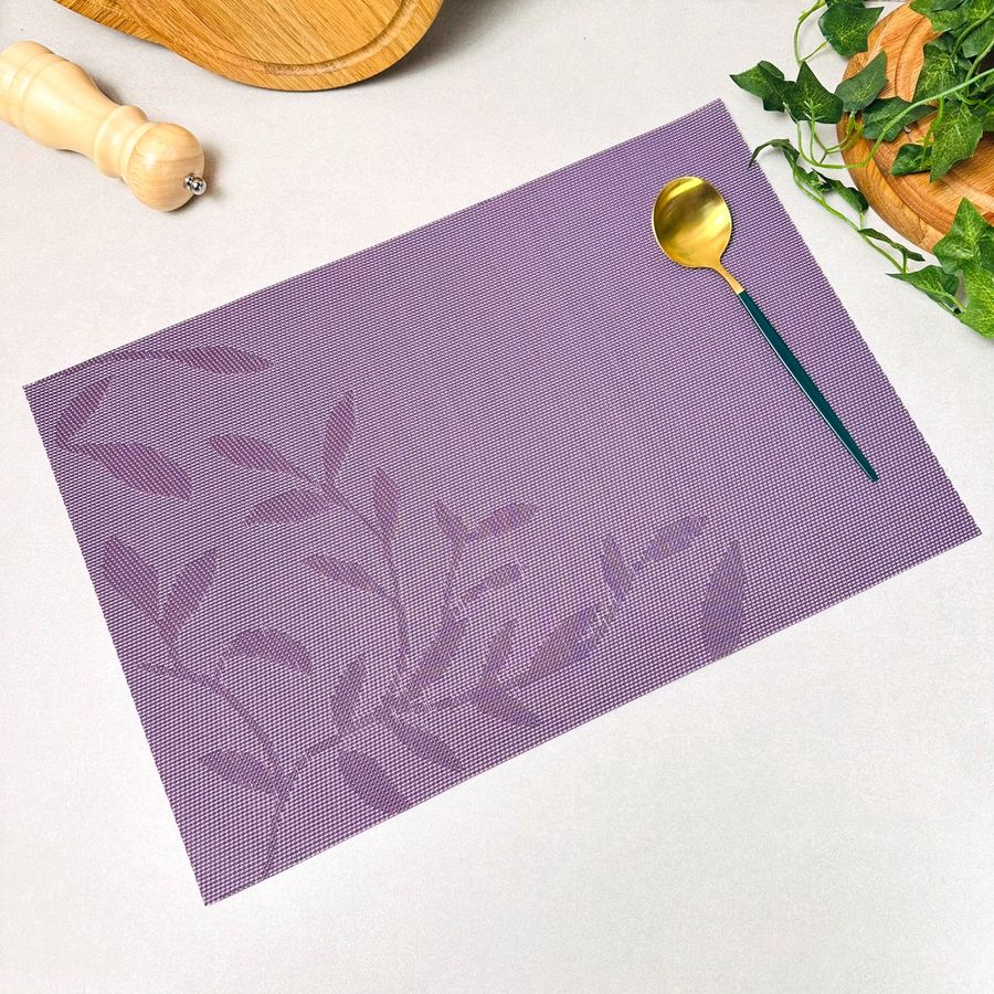 Фіолетова серветки-підкладка двостороння під тарілку з квітами 30х45см (13-Б) Hell