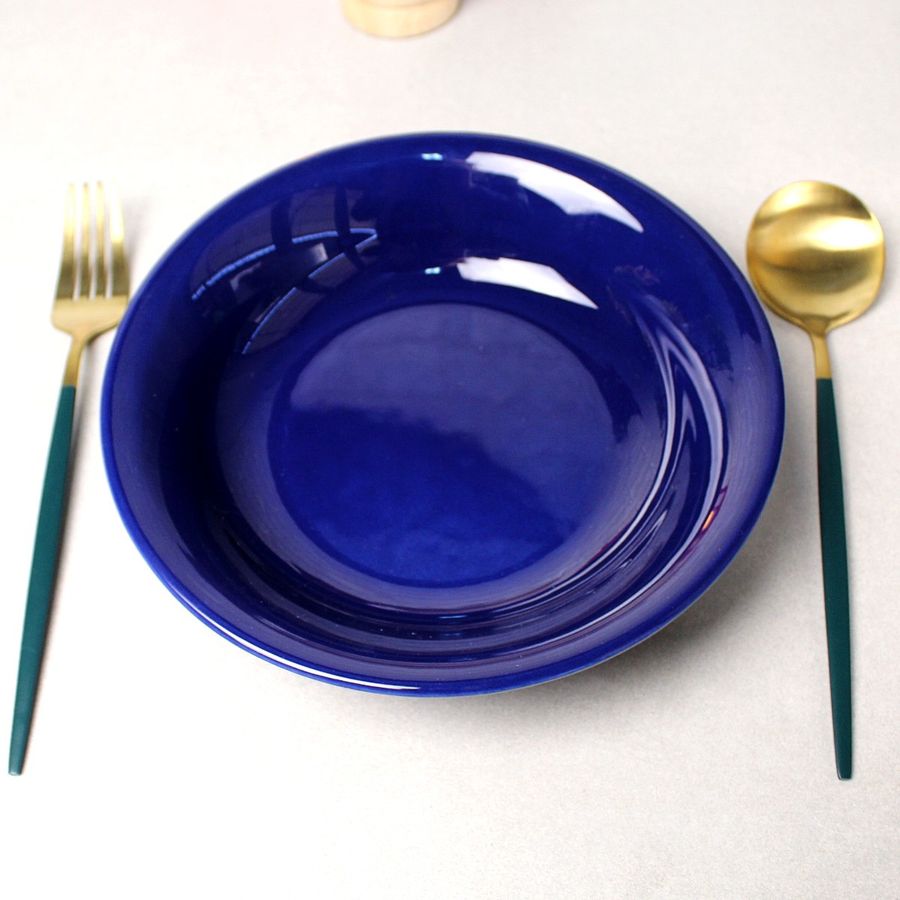 Суповая синяя тарелка Kutahya Porselen HARLEK 200 мм Kutahya Porselen