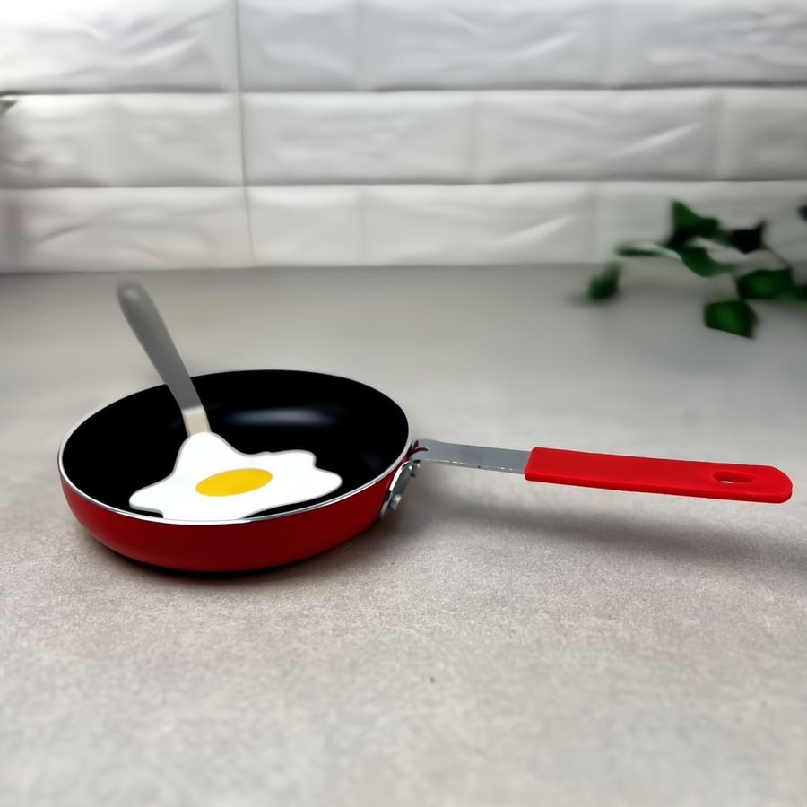 Міні сковорода для яєць Червона 14 см + Лопатка Яєчня A-plus
