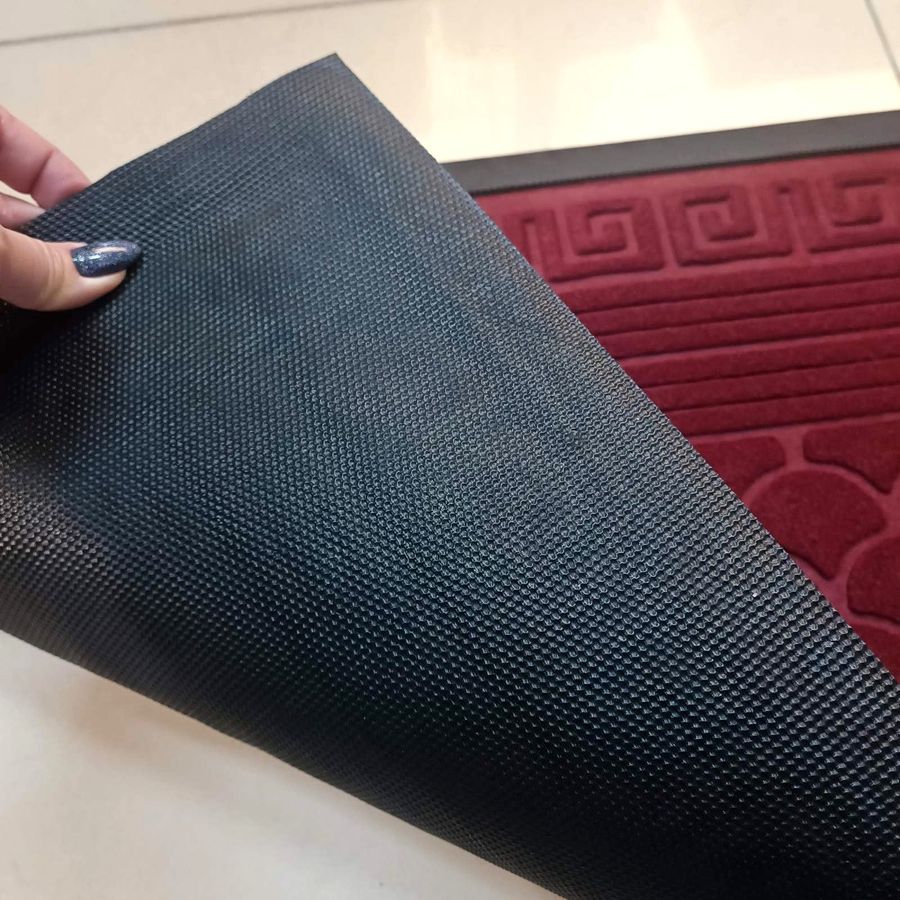 Бордовий килимок для вхідних дверей 60*90 см на гумовій основі, МХ Relana Hell