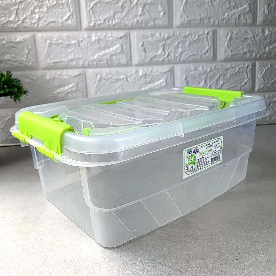 Харчовий пластиковий контейнер для зберігання з кришкою Handy Box 7.8л Ал-Пластик