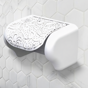 Ажурний білий пластиковий настінний тримач для туалетного паперу, 376 Elif Elif Plastik
