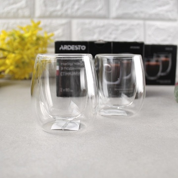Набор стаканов с двойными стенками для эспрессо Ardesto 80 мл 2 шт (AR2608G) Ardesto