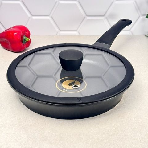 Глибока сковорода 28 см з кришкою Ringel Zitrone Black RG-2108-28 BL-R RINGEL