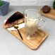 Прямоугольный деревянный поднос для чашки и десертов 28 см