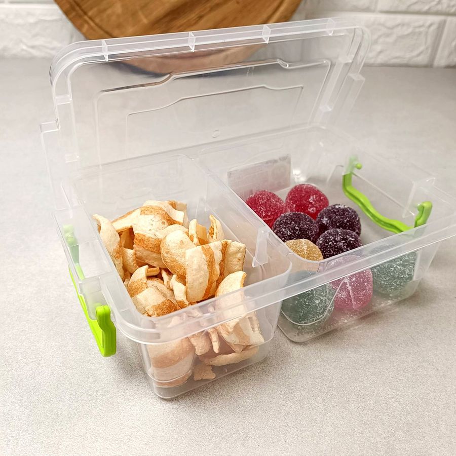 Двойной пластиковый контейнер для хранения пищи на 2 отделения 1.03л TWIN Ал-Пластик