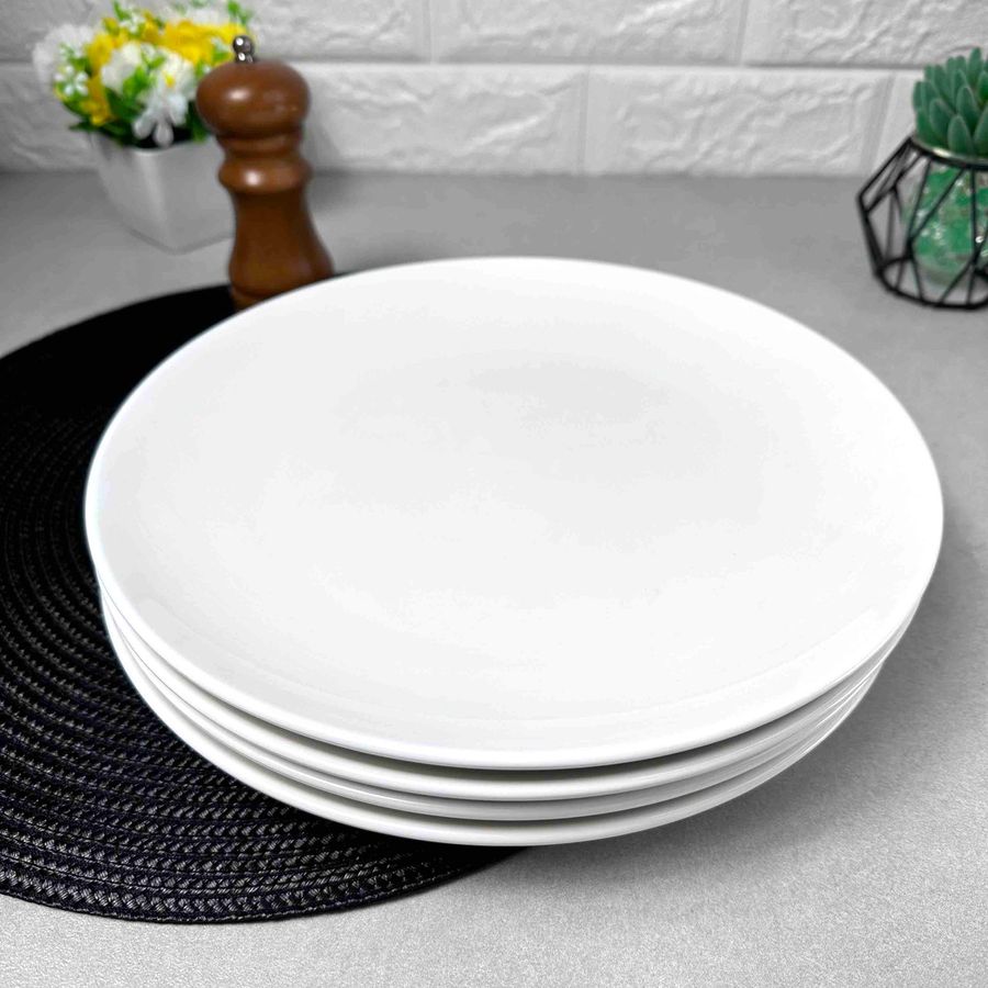 Набор белых фарфоровых тарелок 26 см 4 шт ARDESTO Imola Ardesto