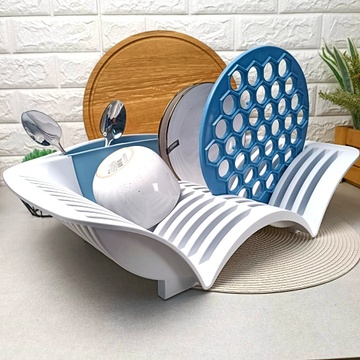 Біла пластикова сушарка для посуду та столових приладів Eurogold Eurogold