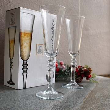 Набір келихів для шампанського на фігурній ніжці Pasabahce Ретро 190 мл 2 шт (440283) Pasabahce