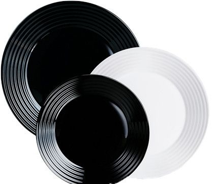 Сервіз столовий чорно-білий Luminarc Harena Black/White 18 предметів (N1518) Luminarc