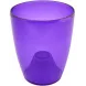 Высокий фиолетовый вазон для орхидеи с прозрачными стенками и сливом воды 24 см
