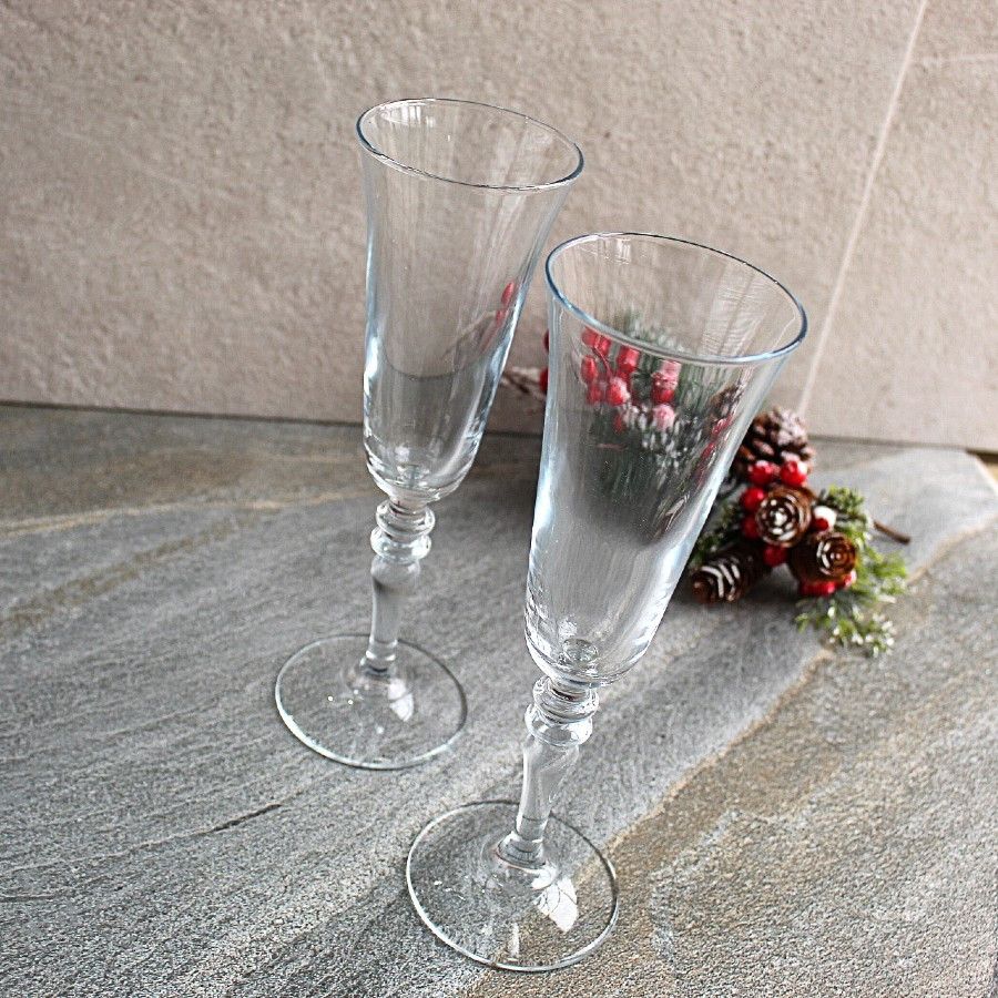 Набор бокалов для шампанского на фигурной ножке Pasabahce Ретро 190 мл 2 шт (440283) Pasabahce