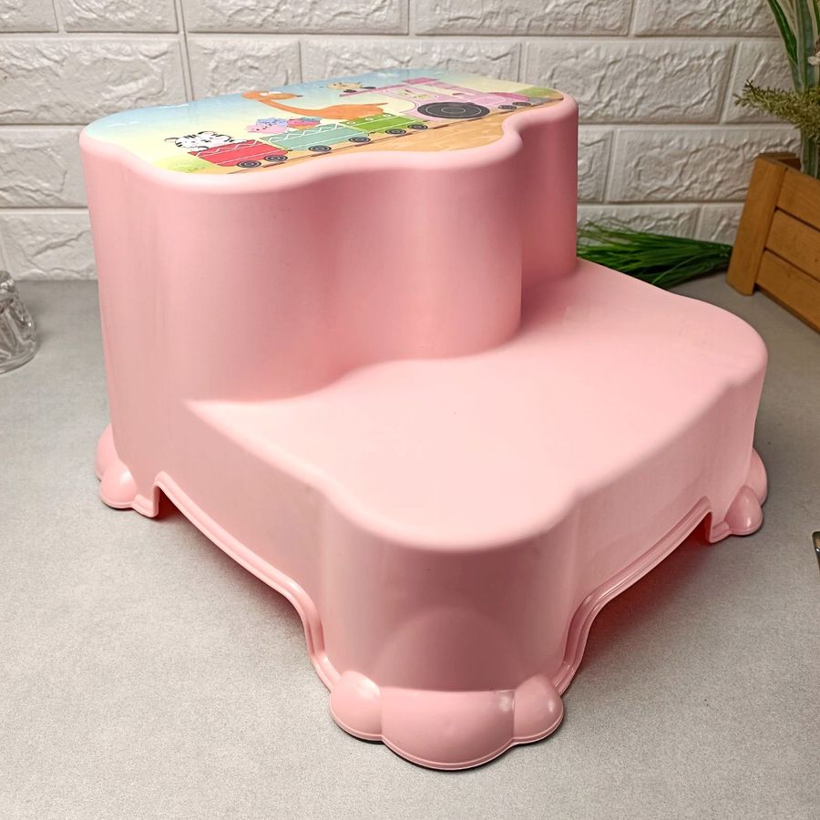Рожевий дитячий пластиковий стільчик дві сходинки, 06104 Dunya Dunya Plastic