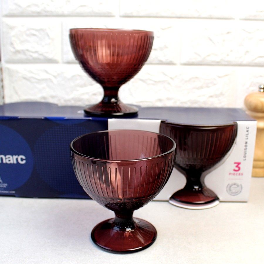 Набор 3 шт лиловых креманок из цветного стекла Luminarc "Луиз Лилак" 300 мл (P2009) Luminarc