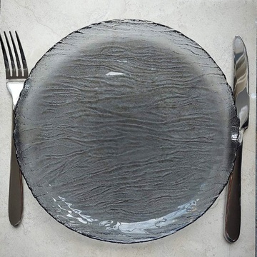 Тарелка обеденная стеклянная ОСЗ "Вулкан" графит 244 мм (16с1896) ОСЗ
