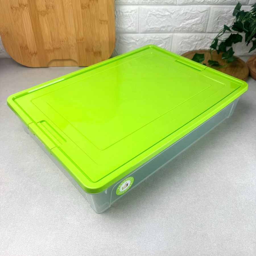Пластиковий контейнер із кришкою для зберігання 5.5 л Smart Box Низький Алеана
