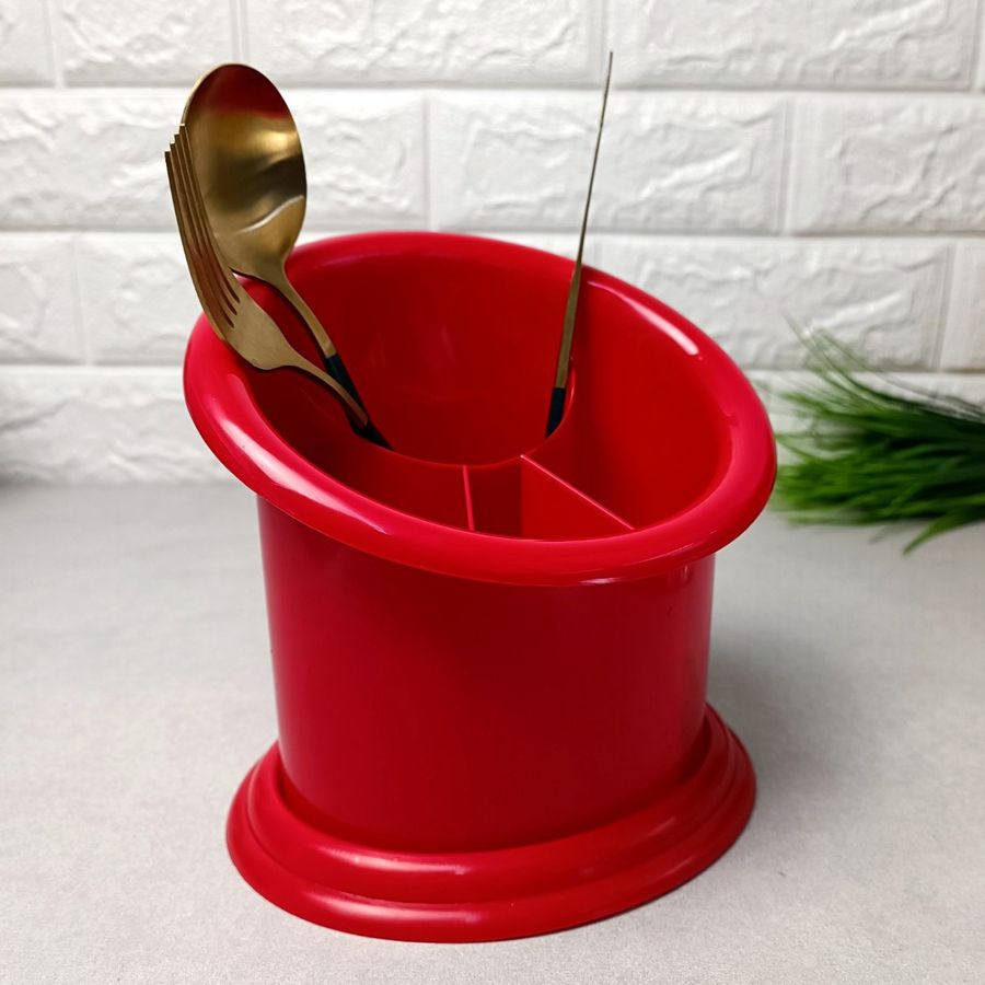 Красный лоток для сушки столовых приборов с поддоном Пенёк Efe plastics