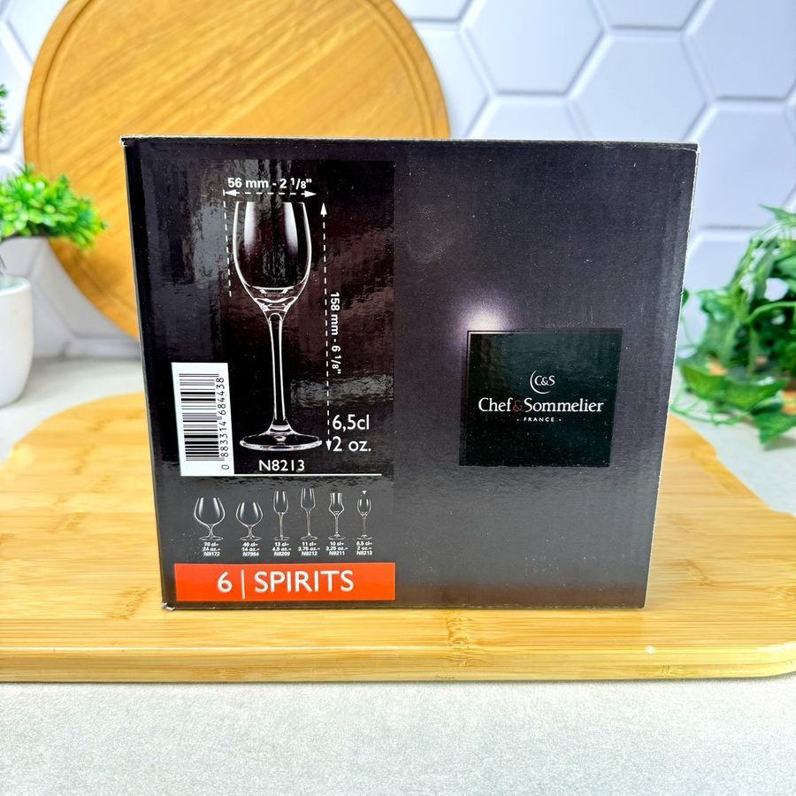 Набір чарок на високій ніжці 65 мл 6 шт C&S Spirits CHEF&SOMMELIER