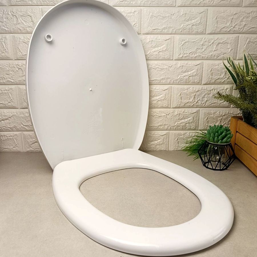 Тверда кришка-сидіння для унітазу з декоруванням "білий мармур", 372 Elif Elif Plastik