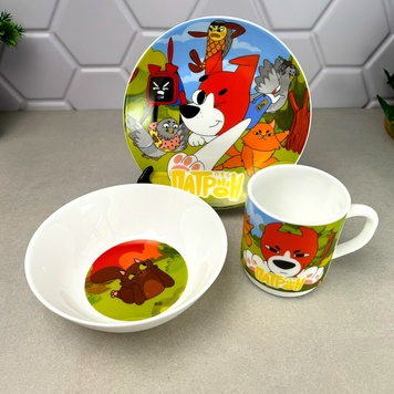 Дитячий посуд 3 предмети з мульт-героями Пес Патрон NEW Без бренда