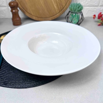 Тарелка-шляпа для ризотто 30 см ARDESTO Imola, белая посуда для ресторанов Ardesto
