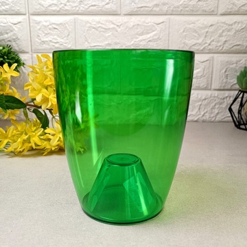 Зеленый вазон для орхидей из светопропускающего пластика 14 см Алеана