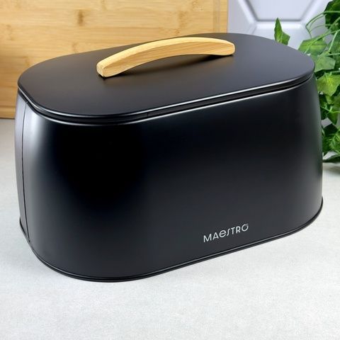 Хлібниця металева Maestro Classic 33,5&times;24&times;16,5 см чорна MR-1675-BLACK Maestro