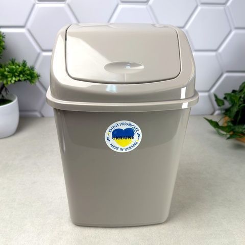 Відро для сміття з поворотною кришкою 10 л Какао Алеана Алеана