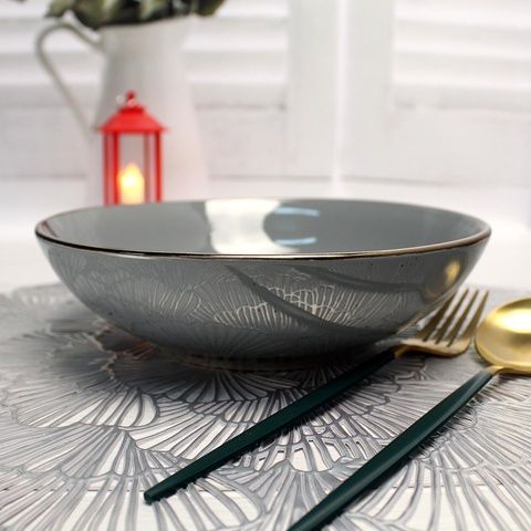 Глубокая серая тарелка для первых блюд 20 см Ardesto Bagheria Pastel Grey Ardesto