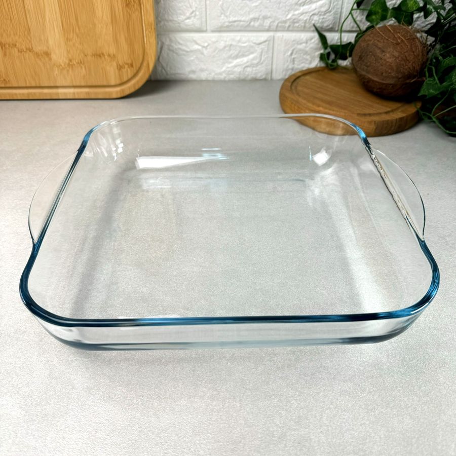 Квадратная скляна форма для духовки з жароміцного скла 3.2 л Borcam Borcam