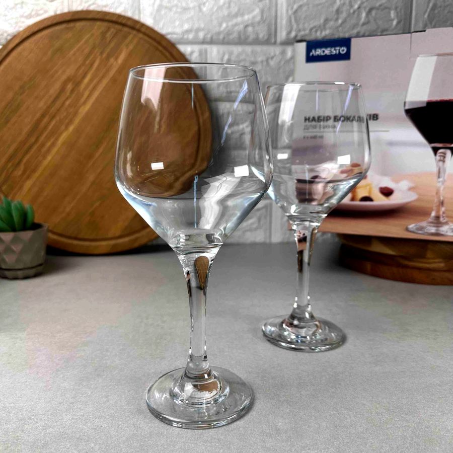 Набор стеклянных бокалов для красного вина ARDESTO Loreto 6 шт 440 мл Ardesto