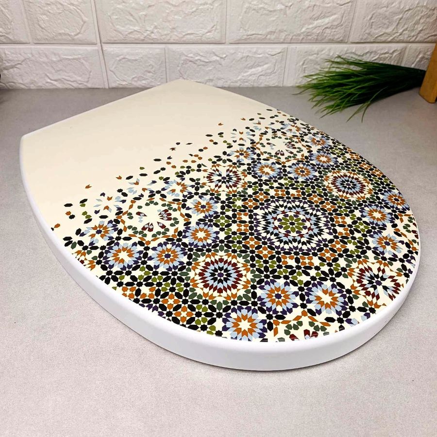 Твердая крышка-сиденье для унитаза с декорированием Мозаика, 372 Elif Elif Plastik