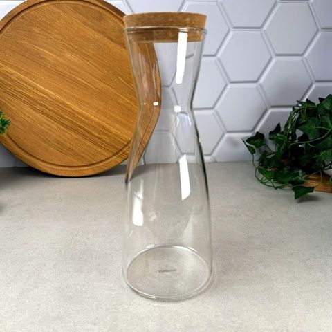 Скляна пляшка для напоїв із корковою кришкою 1 л ARDESTO Pitcher Ardesto