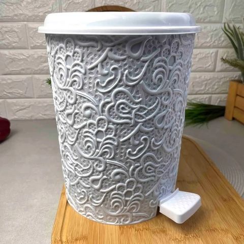 Кружевное белое ведро с педалью 2в1 17 л (2шт*8.5л), 326 Elif Elif Plastik