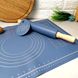 Набір силіконового приладдя 3 предмети (качалка + килимок для тесту + ніж-скребок) Синій