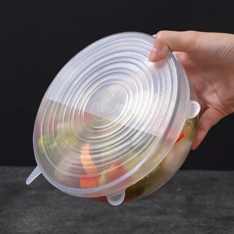 Силиконовые универсальные крышки Silicon Cap 6 шт / Крышки для посуды А-Плюс