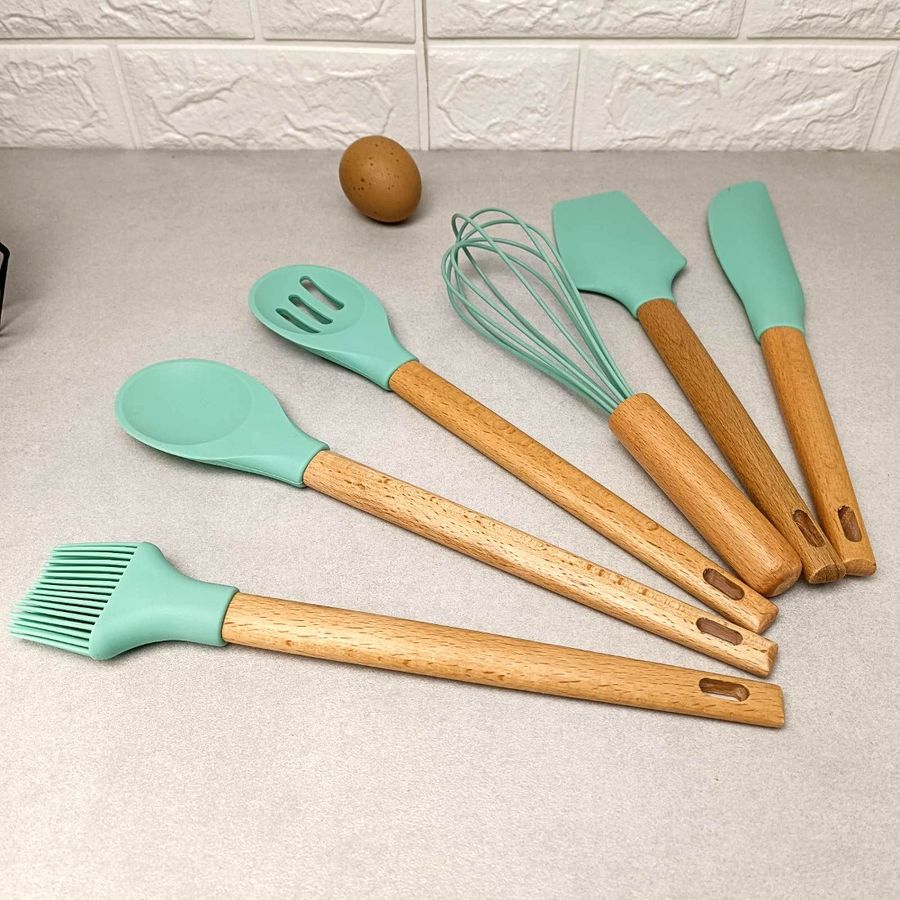 Набір кухонного приладдя 6 предметів м'ятного кольору Kitchen Set Kitchen Art