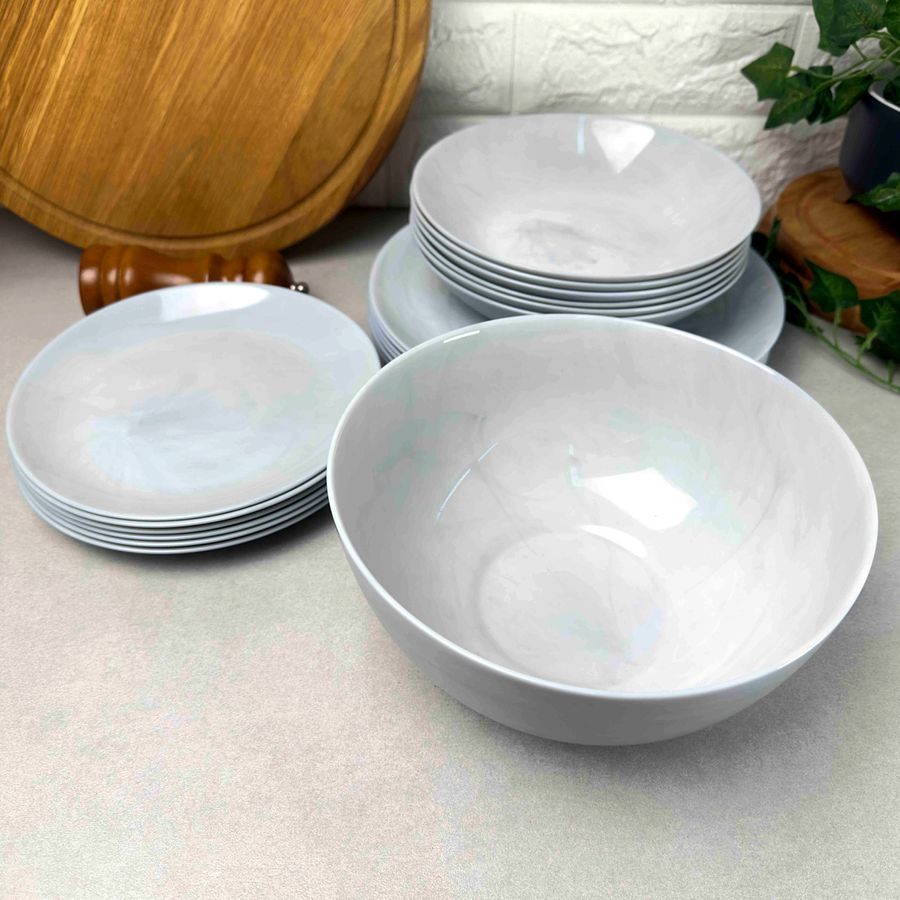Гранітний столовий набір Luminarc Diwali Marble Granit 19 предметів (q0217) Luminarc