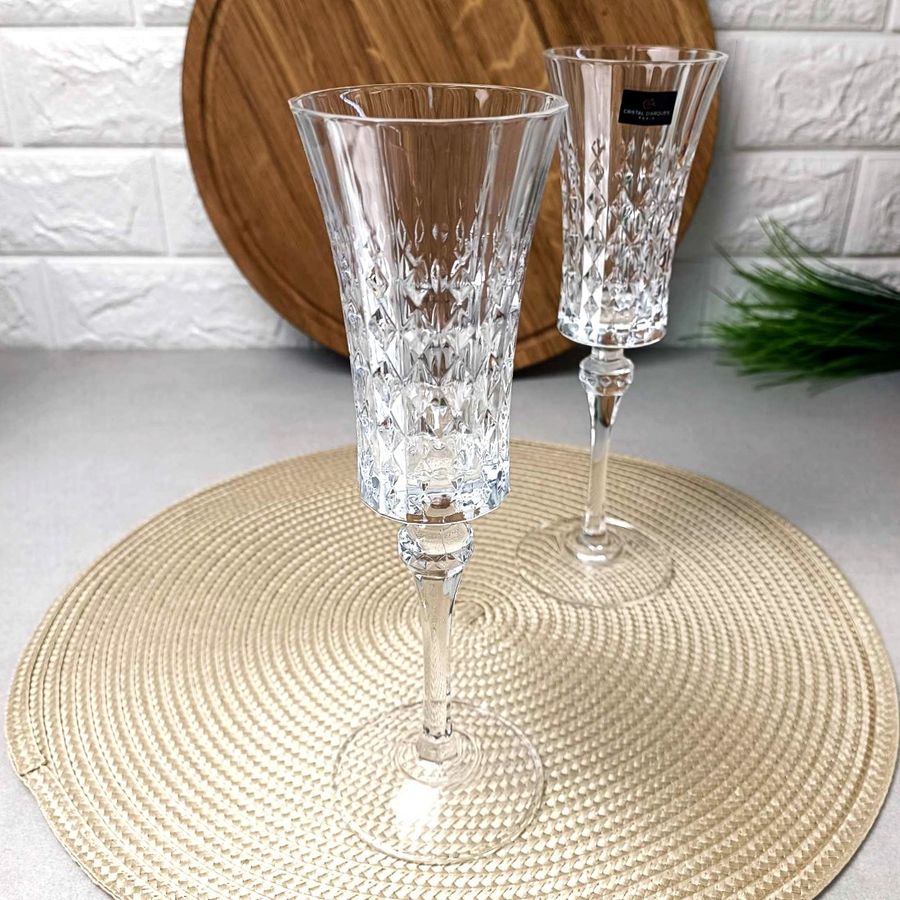 Набор бокалов для шампанского из хрустального стекла Eclat Lady Diamond 150 мл x 6 шт (L9742) Éclat