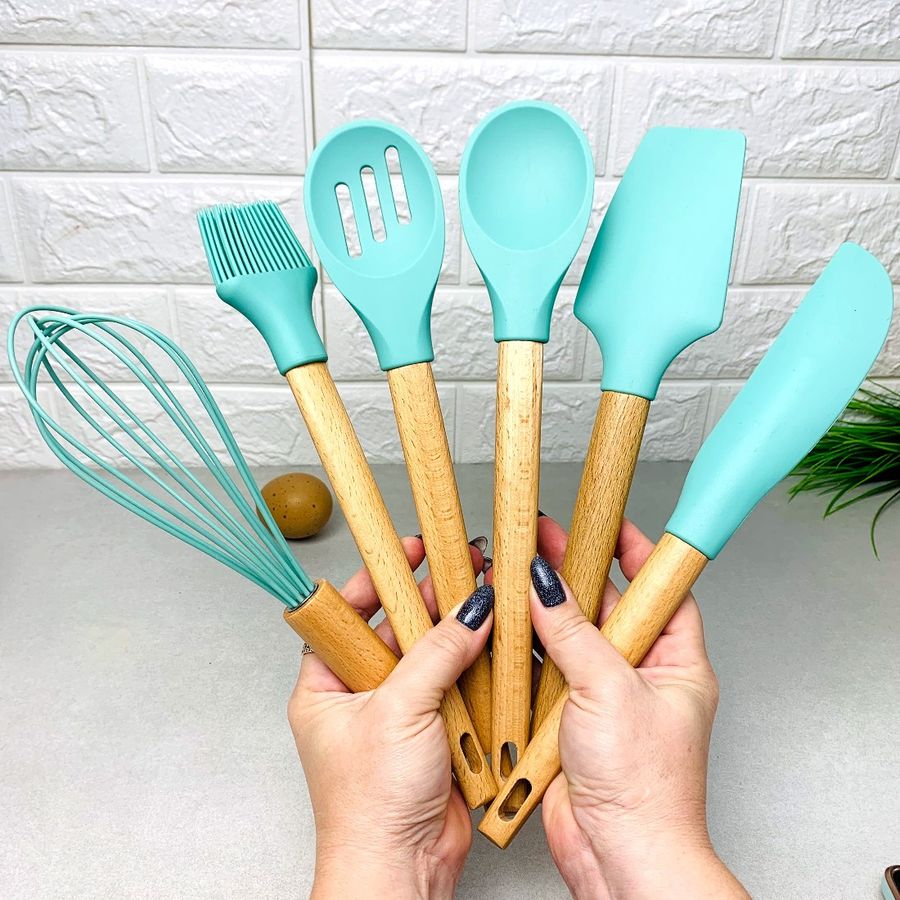 Набір кухонного приладдя 6 предметів м'ятного кольору Kitchen Set Kitchen Art