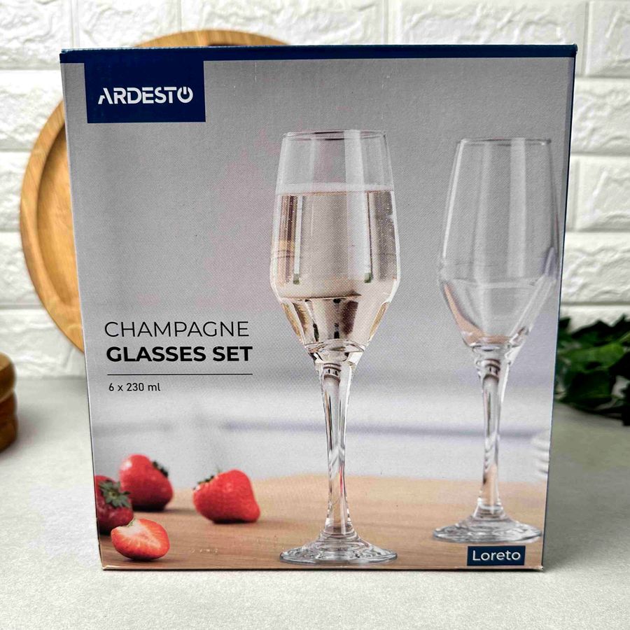 Набор бокалов для шампанского 6шт 230 мл ARDESTO Loreto Ardesto