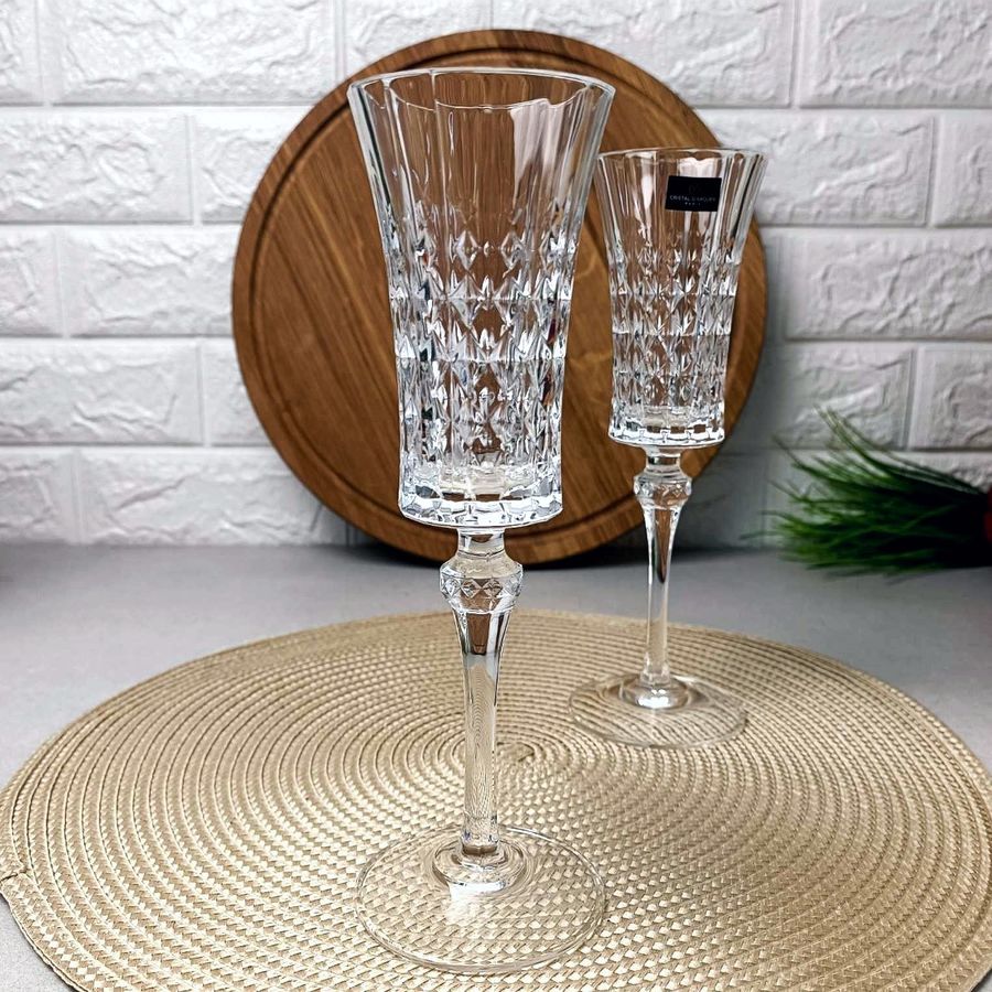 Набір келихів для шампанського з кришталевого скла Eclat Lady Diamond 150 мл x 6 шт (L9742) Éclat