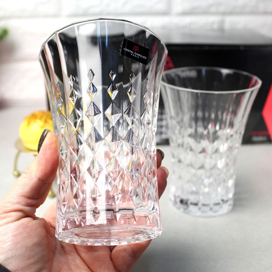 Набір високих склянок з кришталевого скла Eclat Lady Diamond 360 мл x 6 шт (L9746) Éclat