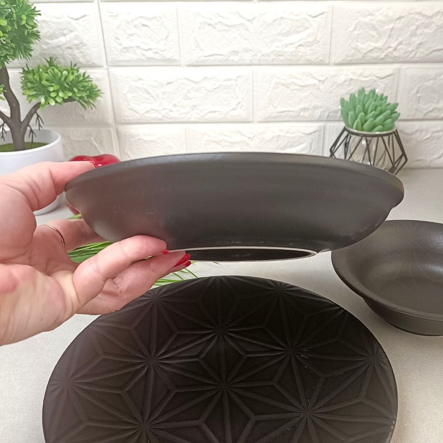 Персональний чорний салатник з порцеляни Kutahya Porselen "Corendon" 160 мм (NM3116) Kutahya Porselen