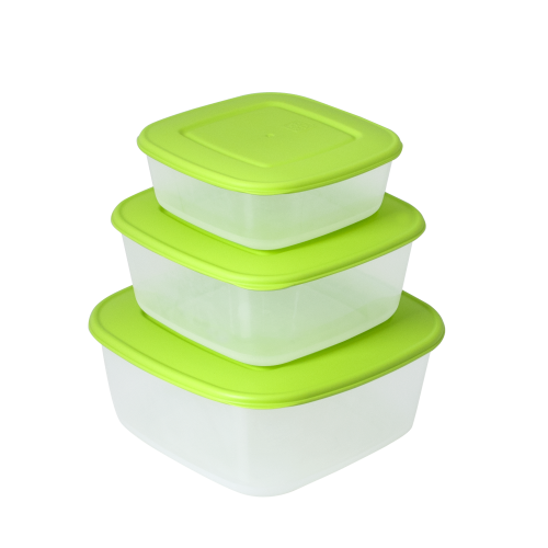 Набір пластикових квадратних судочків різного розміру для їжі 3в1, КЗГП Алеана Алеана