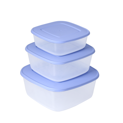 Набір пластикових квадратних судочків різного розміру для їжі 3в1, КЗГП Алеана Алеана
